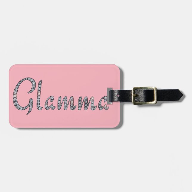 Etiqueta bling del equipaje de Glamma (Frente Horizontal)