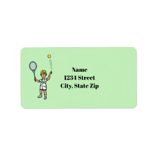 Etiqueta Blonde Male Tennis Player Address Labels