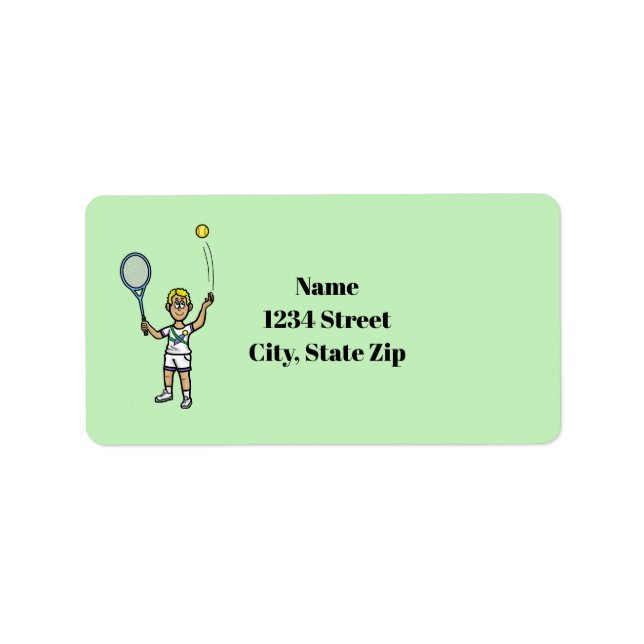 Etiqueta Blonde Male Tennis Player Address Labels (Frente)