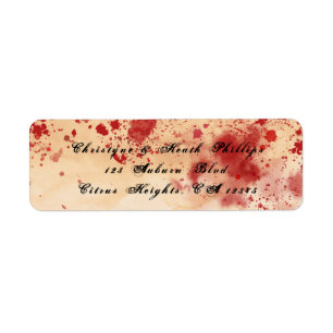 Etiqueta Bloody Vintage Paper Halloween Boda gótico
