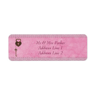 Etiqueta Bloqueo cardíaco vintage y teclado rosa personaliz