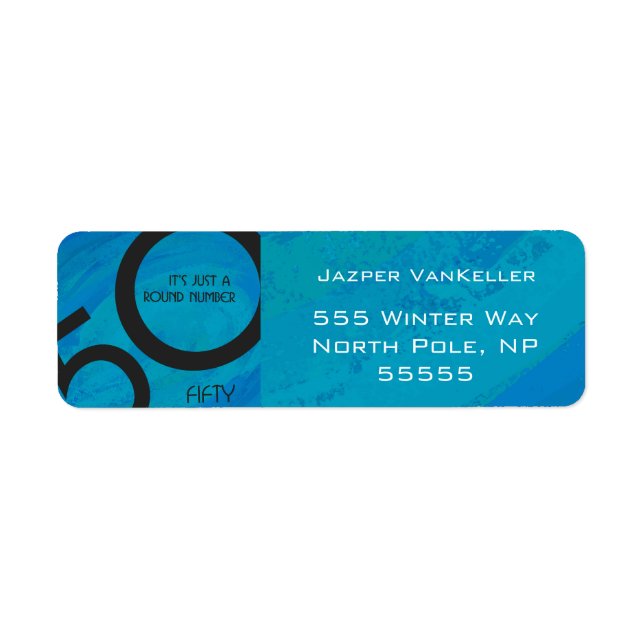 Etiqueta Blue 50 Decade Birthday (Frente)