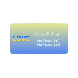 Etiqueta Blue and Yellow Ukraine Inspired peace anti war