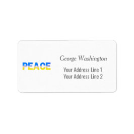 Etiqueta Blue and Yellow Ukraine Inspired Peace No War