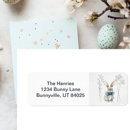 Etiqueta Blue Bunny Easter Return Address