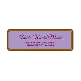 Etiqueta Blue Burgundy Gold Blush  Wedding address 