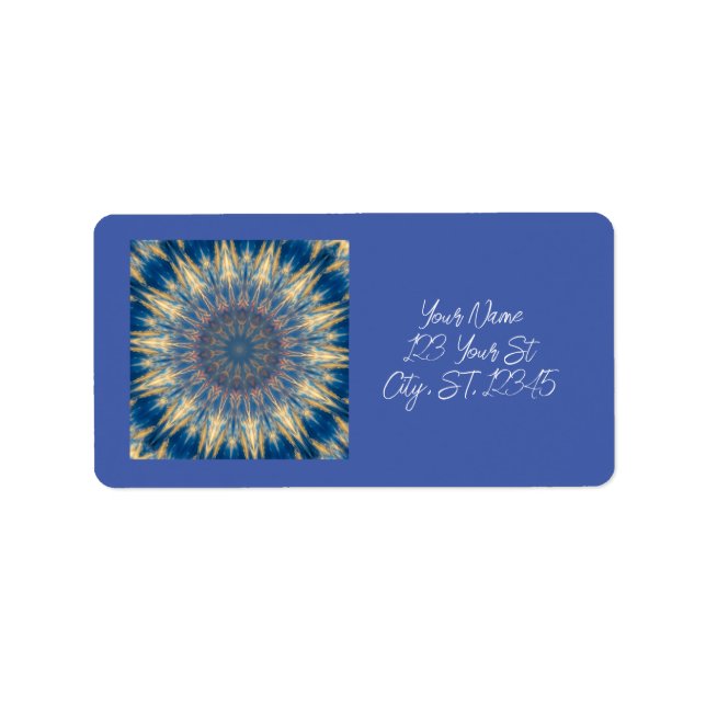 Etiqueta Blue Chakra Kaleidoscope Thunder_Cove (Frente)