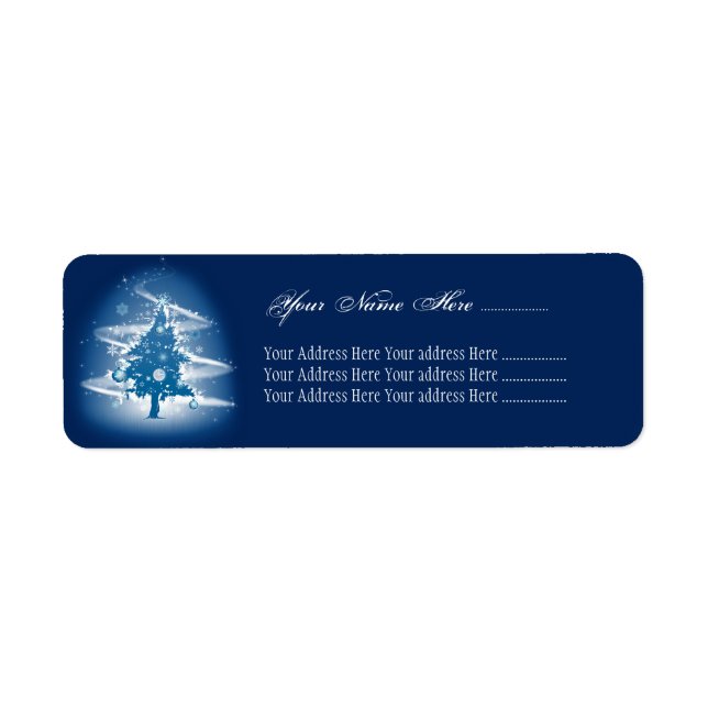 Etiqueta Blue Christmas Tree Fancy Elegorts (Frente)