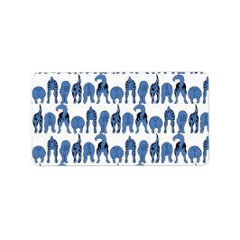 Etiqueta Blue Dog Butts Pattern