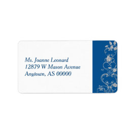 Etiqueta Blue Faux Diamond Heart Swirl Address Labels