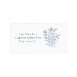 Etiqueta Blue French Address Label
