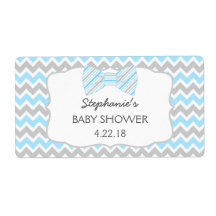 Blue Gray Btie bebé ducha botella de agua / favor