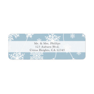 Etiqueta Blue Gray Snowflakes Winter Wonderland Holiday