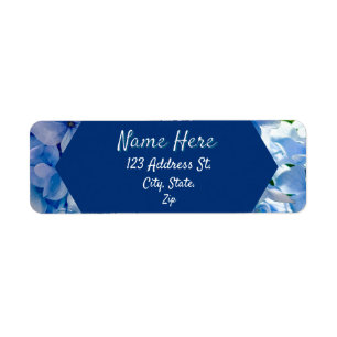 Etiqueta Blue Hydrangea Custom Name