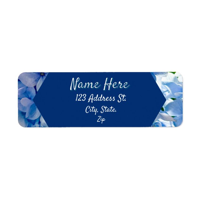 Etiqueta Blue Hydrangea Custom Name (Frente)