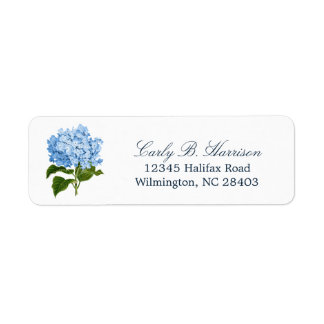 Etiqueta Blue Hydrangea Grandmillennial Return Address