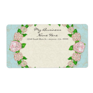 Etiqueta Blue Hydrangea Lace Floral Formal Elegant Business