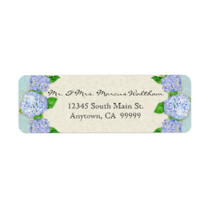 Etiqueta Blue Hydrangea Lace Floral Formal Elegante Negocio