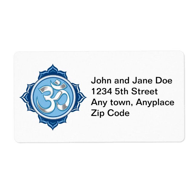 Etiqueta Blue Lotus Om (Frente)