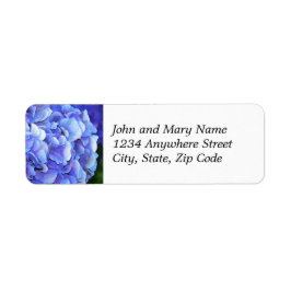 Etiqueta Blue Mophead Hydrangea Floral Return Address