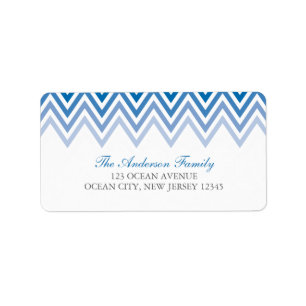 Etiqueta Blue Ombre Chevrons