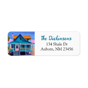 Etiqueta Blue Quirky Beach House