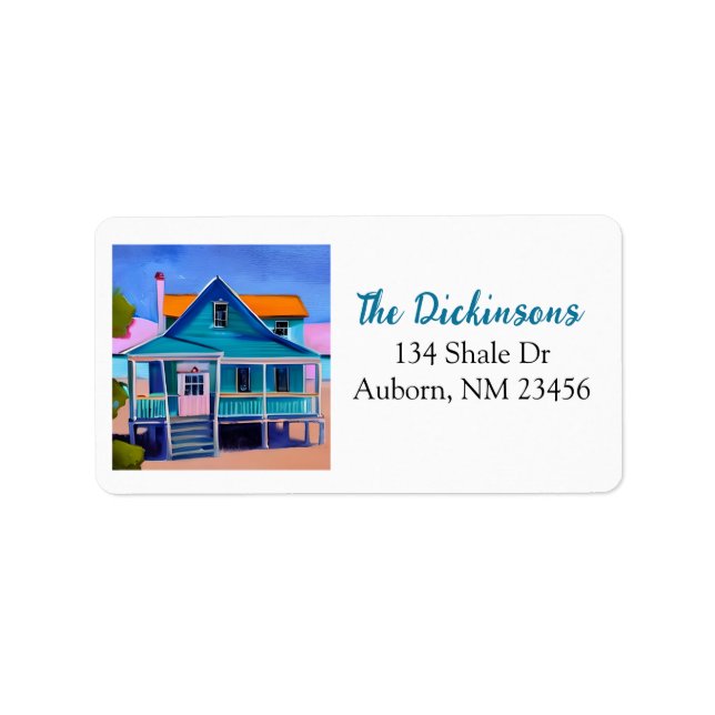Etiqueta Blue Quirky Beach House (Frente)