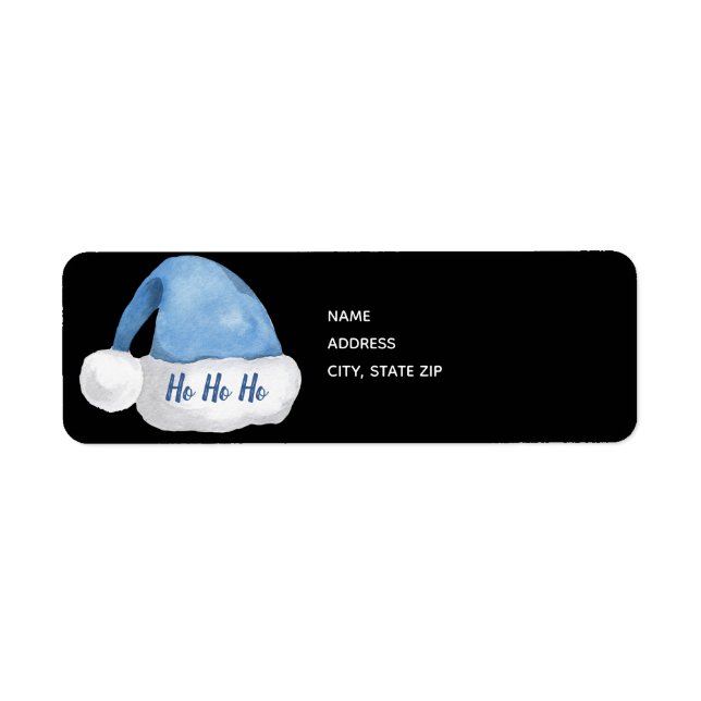 Etiqueta Blue Santa Hat/ Ho Ho (Frente)