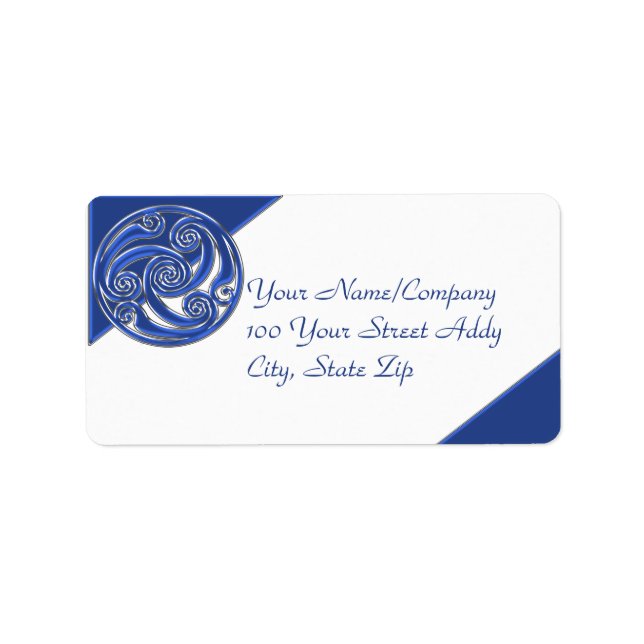 Etiqueta Blue Silver Triskel (Frente)
