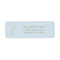 Blue Simple Elegent Gold Cross Baptism