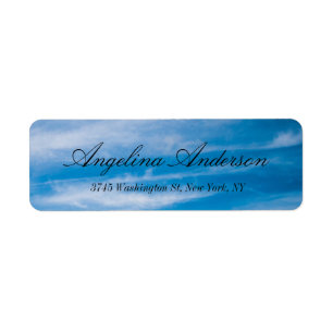 Etiqueta Blue Sky Elegant HandWriting Moderno