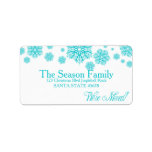Etiqueta Blue snowflakes "we've moved" Christmas label<br><div class="desc">Add a special detail to your holiday letters! There are many different cards available,  so pick the design and wording you like. Browse the store or search for "portosabbianatalelabel".</div>