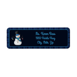 Etiqueta Blue Tartan Snowman