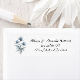 Etiqueta Blue Thistle Scottish Floral Return Address Label