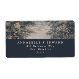 Etiqueta Blue Toile Wedding Vintage Tapestry elegant