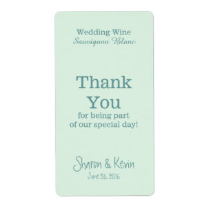 Etiqueta Blue Tones Boda Wine Gracias