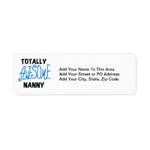 Etiqueta Blue Totally Awesome Nanny T-shirts and Gifts