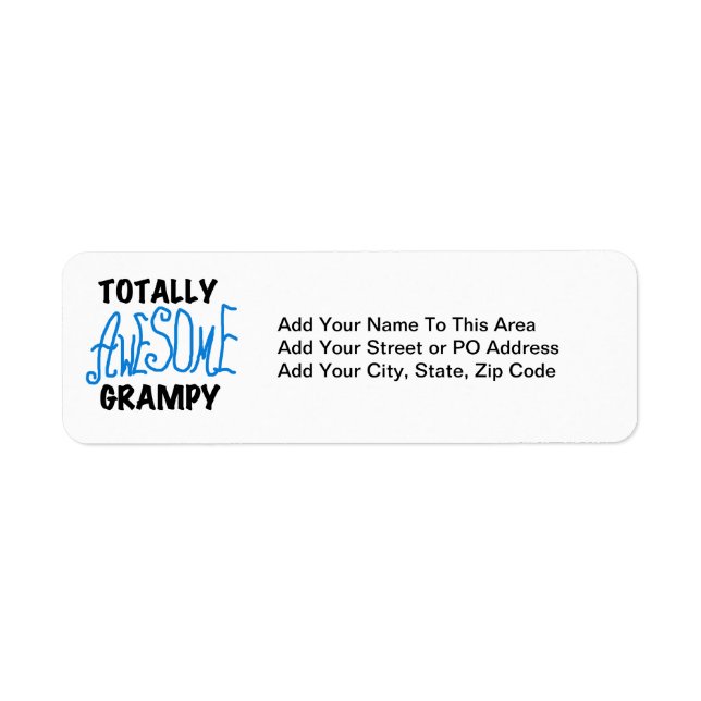 Etiqueta Blue Totalmente Awesome Grampy Tshirts y regalos (Frente)