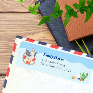 Etiqueta Blue Under Sea Baby Boy Shower Seabird