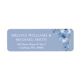 Etiqueta Blue Watercolor Flower |  Wedding