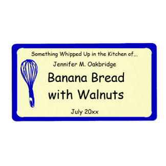Etiqueta Blue Whisk Comida casera personalizada