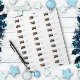 Etiqueta Blue & White Snowflake Holiday Return Labels