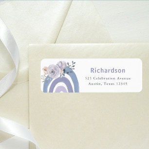 Etiqueta Blue y Purple Boho Dusty   Arcoiris