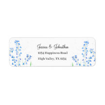Bluebells Blue Floral Watercolor Boda