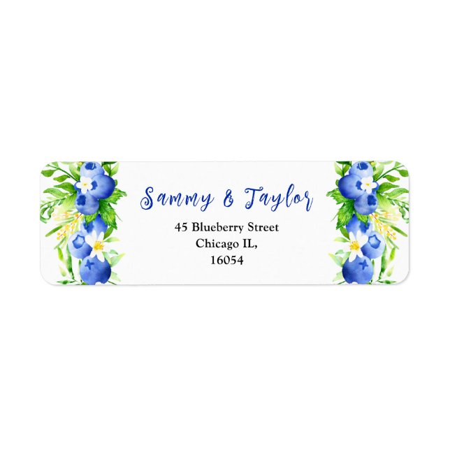 Etiqueta Blueberries and Foliage Wedding (Frente)