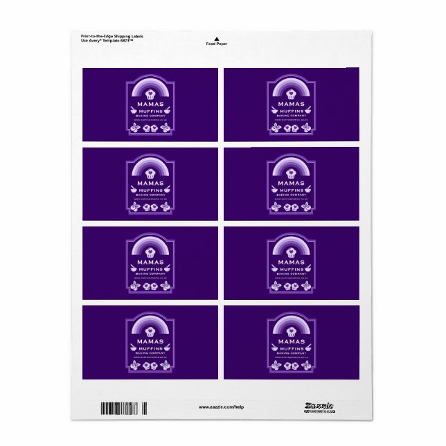 Etiqueta Blueberry Muffin Baker (Hoja Entera)