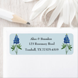 Etiqueta Bluebonnets Texas State Flowers Lupine Blue