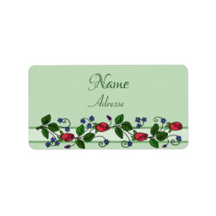 Etiqueta Blumen Ranke adressaufkleber
