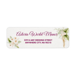 Etiqueta Blush Floral Gold Geometric wedding address 