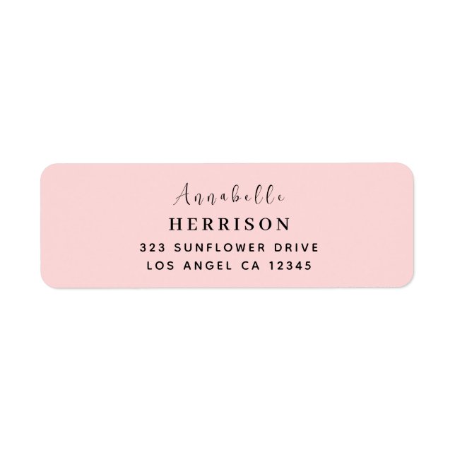 Etiqueta Blush Pink Feminine Monogram Design (Frente)